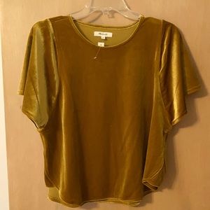 Madewell Velvet short shirt sleeve top.